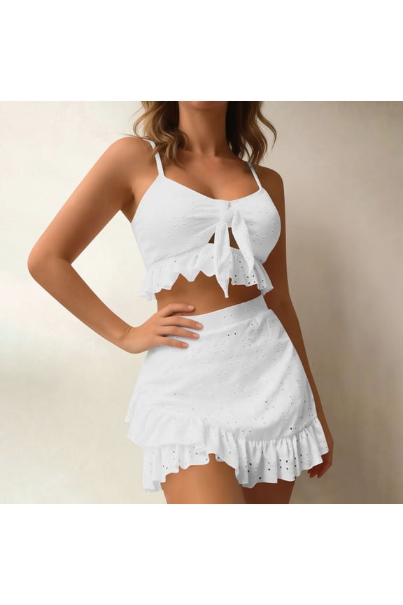 Women's Modest Swimwear Set with Beach Cover-Up and Bikini, Ideal for Beach Vacations and Swimming