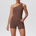 thumbnail image 1 of Haivin Women's One-Shoulder Tank Top and Shorts Set, for Fitness Yoga Running Sports, Casual Outdoor Athletic Wear, 1 of 6