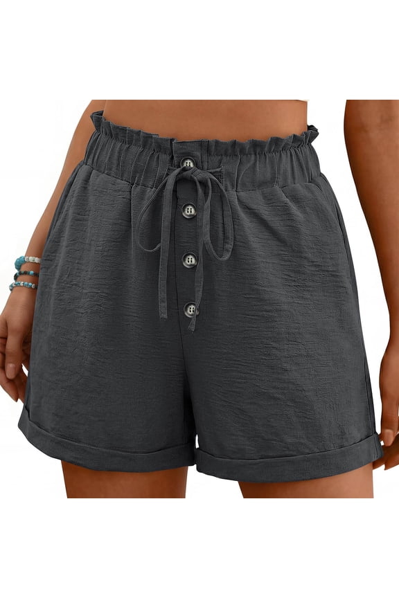 Women's Pajama Shorts with Elastic Waist, Solid Color, Comfortable for Sleep and Lounge