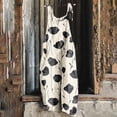 thumbnail image 1 of Haivin Women's Printed Linen-Look Overalls, Adjustable Straps with Loose Fit and Pockets for Casual Daily Wear, 1 of 5