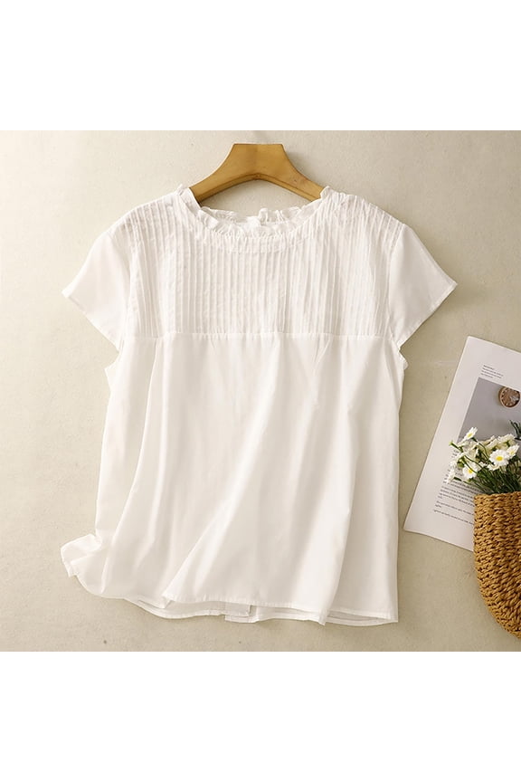 Women's Reversible Button-Down Blouse, Casual Wrinkle Design with Two-Way Wear, Versatile for Work and Leisure