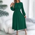 thumbnail image 1 of Haivin Women's Round Neck Long Sleeve Dress Versatile Commuter Style with Vacation Vibes Floral Print Dress, 1 of 8