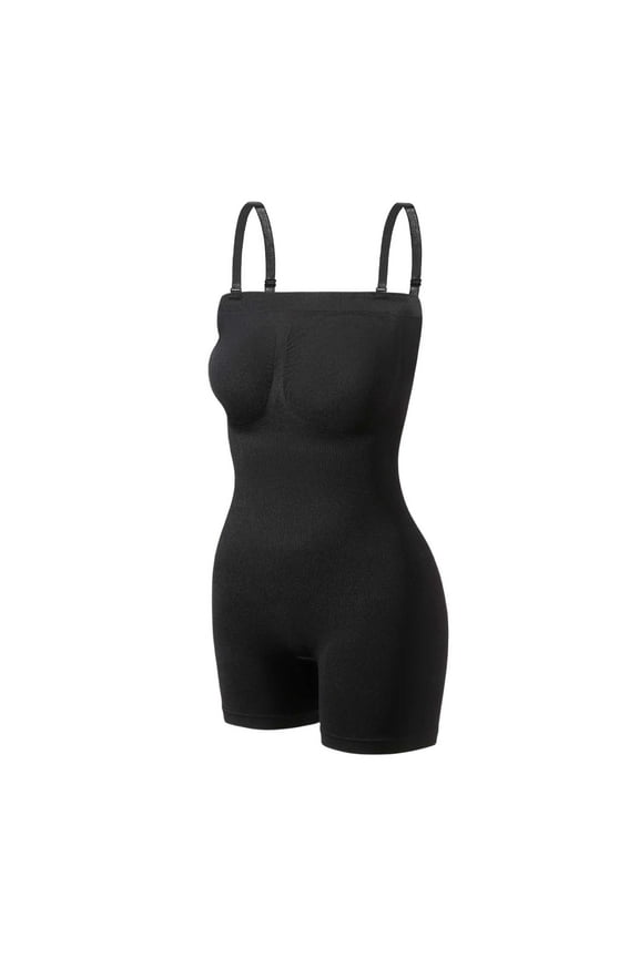 Women's Solid Color Backless Waist Trainer Bodysuit, Tummy Control Butt Lifting Shapewear with High-Waisted Shorts, Slimming Full Body Shaper for Everyday Wear and Special