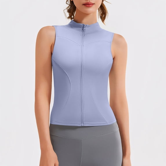 Haivin Women's Stand-up Collar Sleeveless Elastic Breathable Slim Sports