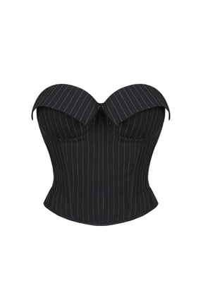 Women's Striped Boned Bustier, Underwire with Padding,Tight-Fitting Corset Top for Body Shaping, Good for Parties and Daily Wear