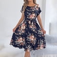 thumbnail image 1 of Haivin Women's Summer Trendy Comfy Floral Short Sleeve Midi Dress Casual Crew Neck Loose Fit Dresses Soft Print Daily Wear, 1 of 9