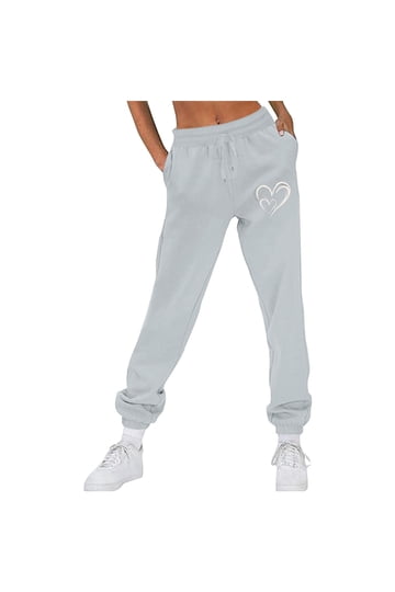 Shop Heart Sweatpants in Black Pink and More Excellent Styles