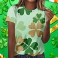 thumbnail image 1 of Haivin Women's T-shirt, Fashion Loose Fit Casual with St. Patrick's Day Print, Round Neck Short Sleeve Cotton Top for Holiday Festival Party and Daily Wear, 1 of 7