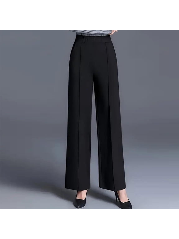 Women's Wide-Leg Pants, High-Waisted Loose Fit with Slimming Design, Casual Comfort for Daily Wear and Leisure Activities