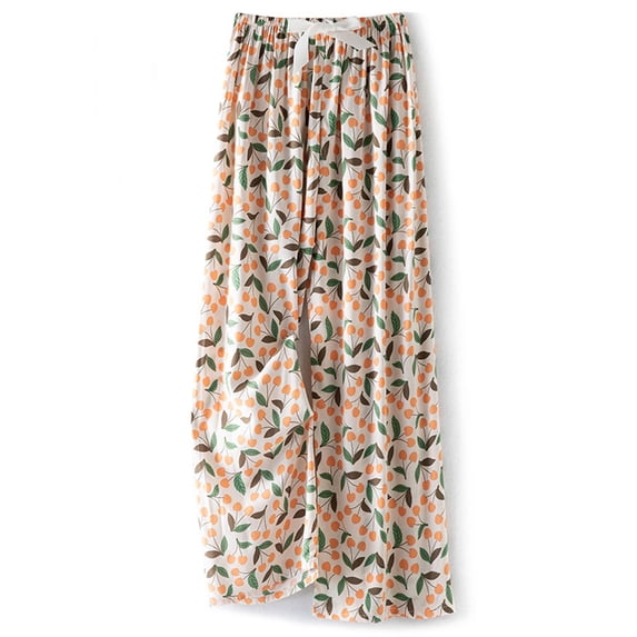 Haivin Women's Wide Leg Pants, Summer Lightweight Printed, Casual Comfortable Cotton Blend, for Daily Wear and Vacation