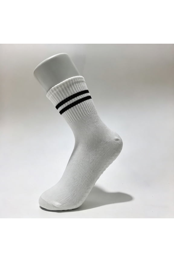 Women's Yoga Socks, Fashionable Comfortable Non-Slip Long Tube with Striped Design, Spring Summer Workout Socks for Pilates, Yoga and Fitness Training