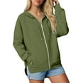 thumbnail image 1 of Haivin Womens Hoodies Casual Long Sleeve Zip Pullover Tops Oversized Hooded Sweatshirts with Pocket, 1 of 5