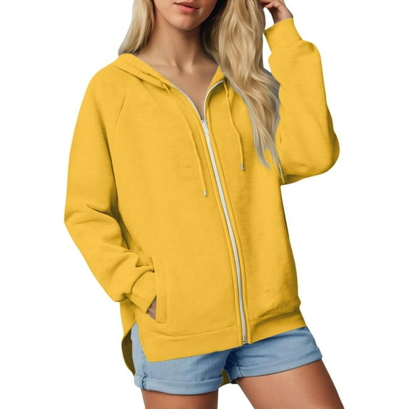 Haivin Womens Hoodies Casual Long Sleeve Zip Pullover Tops Oversized Hooded Sweatshirts with Pocket