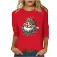thumbnail image 1 of Haivin Womens Plus Size Tops Merry Christmas Shirts for Women 3/4 Sleeve Funny Print Tops Holiday Party Tee Crew Neck Casual Cotton T-Shirts Xmas Gifts, 1 of 4