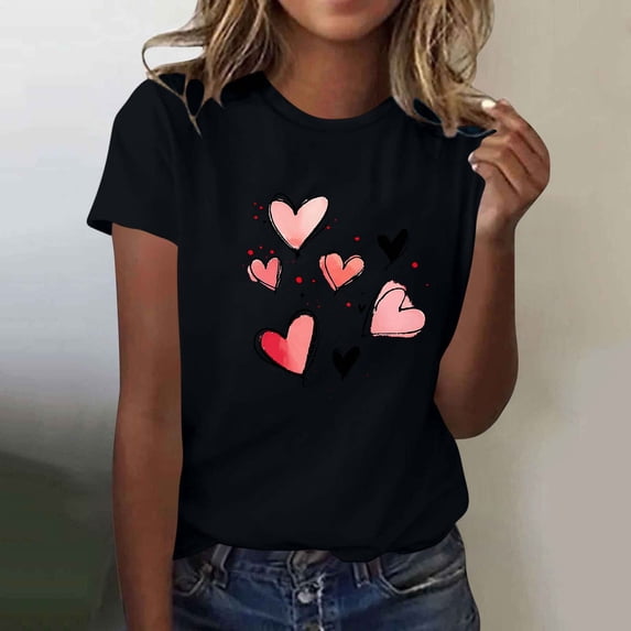 Haivin Womens T Shirts Short Sleeve Tops Casual Blouses Spring Summer Outfits Flowy Front Scooped Neck