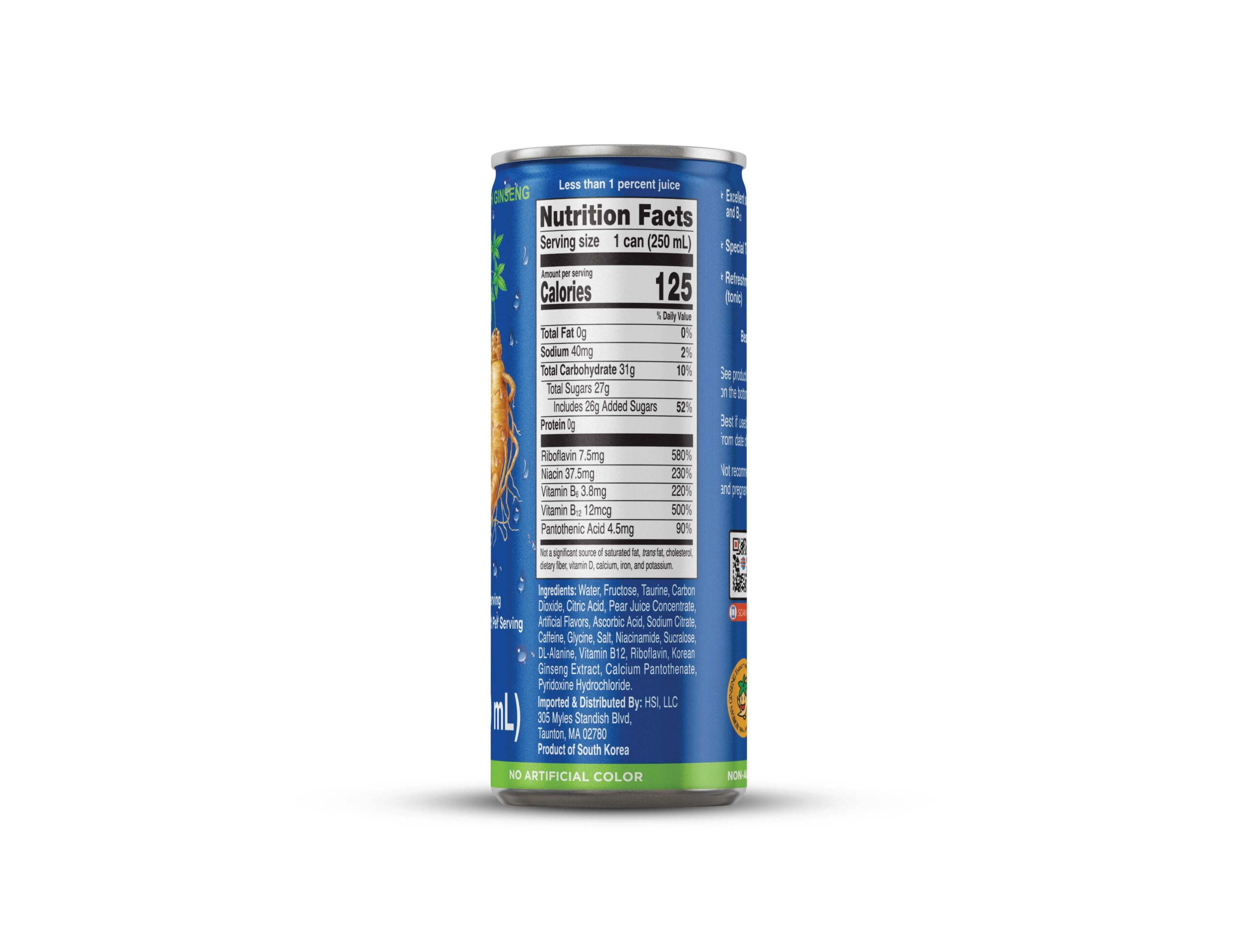 Haiwad Ginseng Energy Drink with Mango, Pear with Fruity Flavor, Fructose