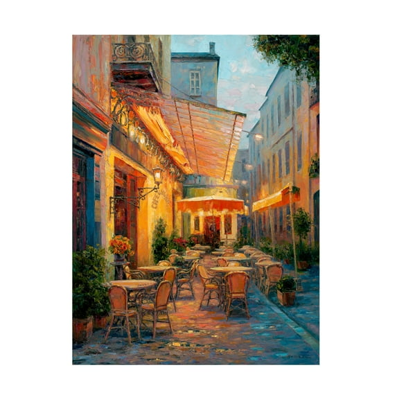 Trademark Fine Art Haixia Liu Cafe Van Gogh 2008 Arles France Canvas Wall Art - 14x19