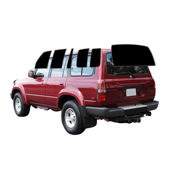 Haiy Co - PreCut 2Ply 05% Window Tint Film Kit For 1992-1997 Toyota Land Cruiser -Side+Rear Window