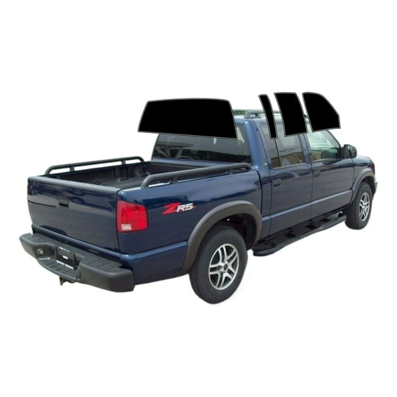 Haiy Co - PreCut 2Ply 05% Window Tint Film Kit For 1994-2004 Chevrolet S10 Crew -Side+Rear Window