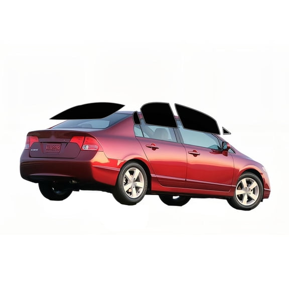 Haiy Co - PreCut 2Ply 05% Window Tint Film Kit For 2006-2011 Honda Civic Sedan -Side+Rear Window