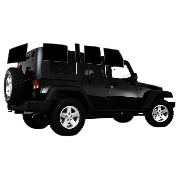 Haiy Co - PreCut 2Ply 05% Window Tint Film Kit For 2007-2010 Jeep Wrangler 4Door -Side+Rear Window