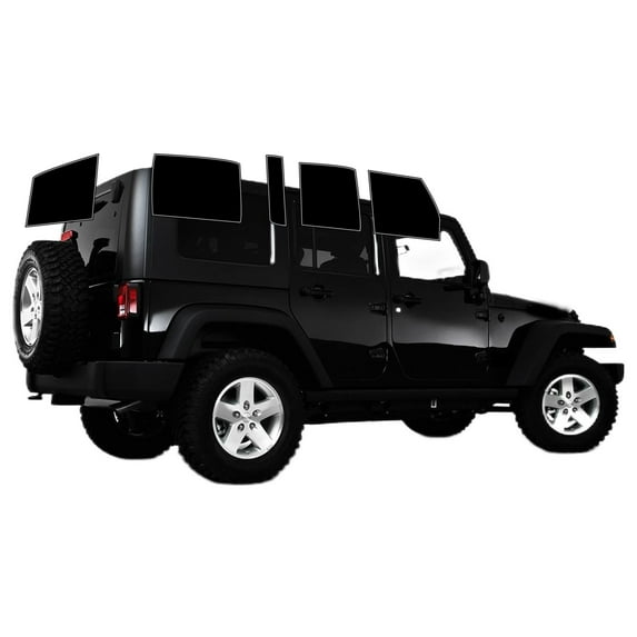 Haiy Co - PreCut 2Ply 05% Window Tint Film Kit For 2007-2010 Jeep Wrangler 4Door -Side+Rear Window