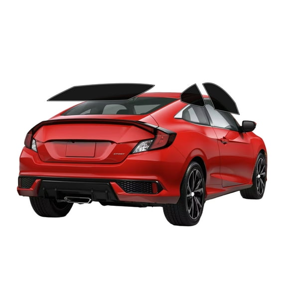 Haiy Co - PreCut 2Ply 10% Window Tint Film Kit For 2016-2020 Honda Civic Coupe -Side+Rear Window