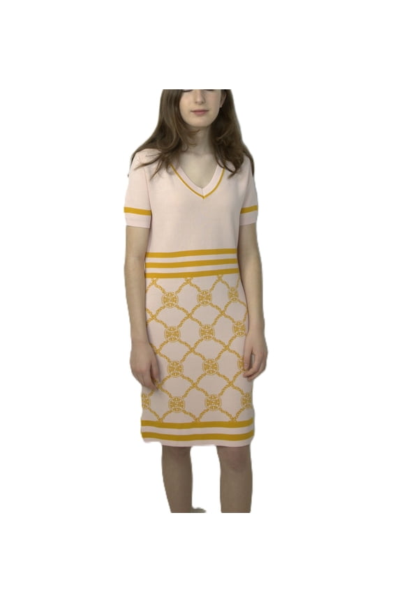 Designer Knitwear Knit Short Sleeve Cocktail Dress, Women's