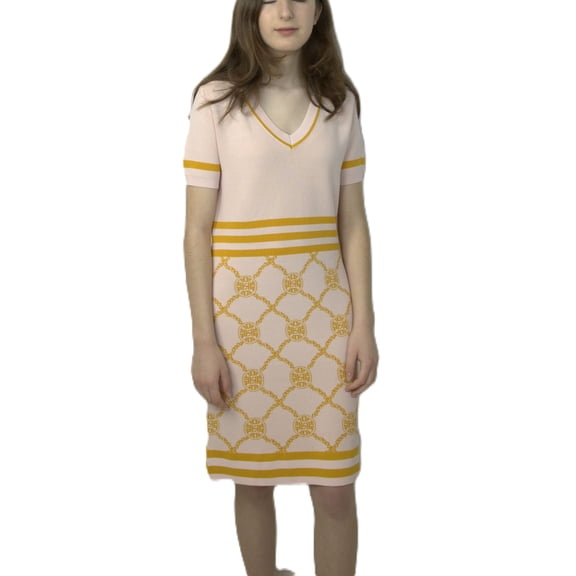 Haiying Snider Designer Knitwear Knit Short Sleeve Cocktail Dress, Women's
