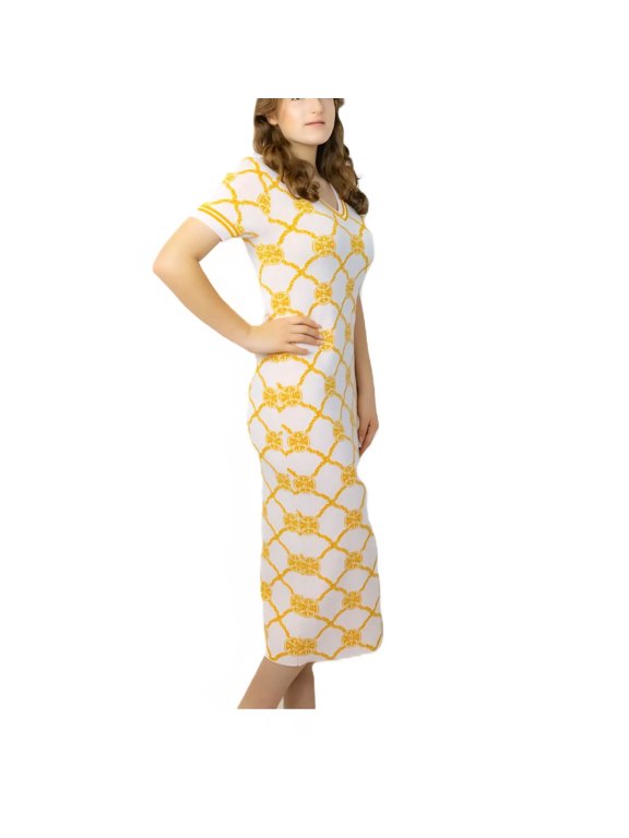 Designer Monogram Knitwear Classic Short Sleeve Maxi Dress (Women's)