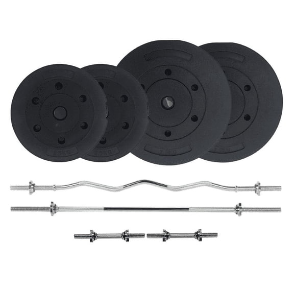 Hajex Standard PVC Weight Plates Sets with Barbell (1 Inch)