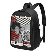 Hajime No Ippo Kamogawa Boxing Gym Backpack For Men Women Teen , Water Resistant Casual Daypack Fits Laptop With Usb Charging Port,17 In Bookbag For Travel,School,Hiking,Gift