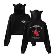 Hajime No Ippo Kamogawa Boxing Gym Cat Ear Hoodie Fashion Women Short Sweatshirt