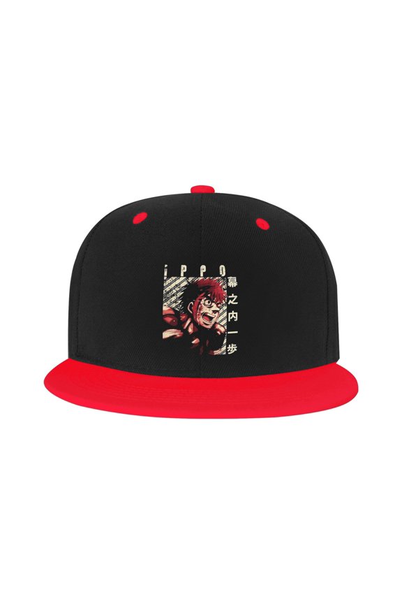 Hajime No Ippo Kamogawa Boxing Gym Kid'S Cartoon Baseball Cap,Adjustable Hip Hop Hat Flat Brim, Breathable Sun Hat For Boys Girls Red