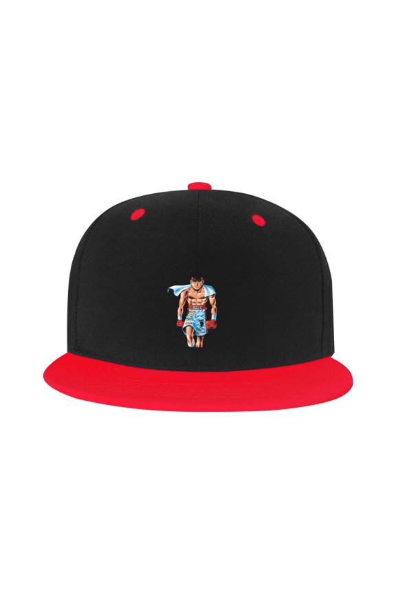 Hajime No Ippo Kamogawa Boxing Gym Kid'S Cartoon Baseball Cap,Adjustable Hip Hop Hat Flat Brim, Breathable Sun Hat For Boys Girls Red