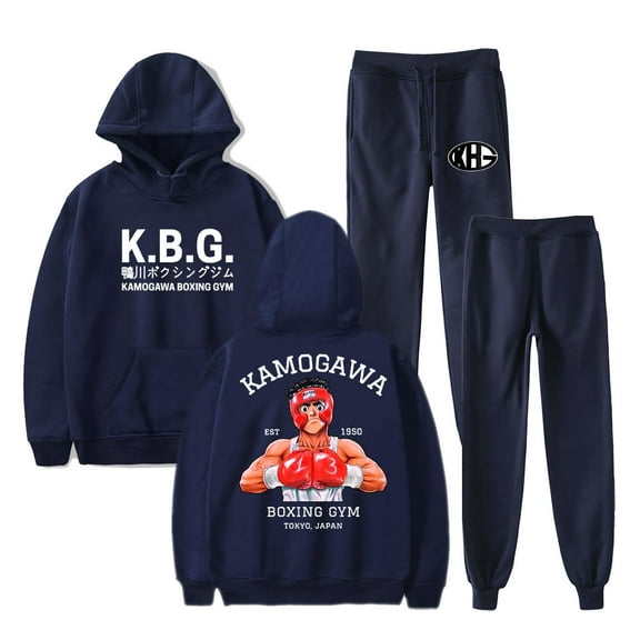Hajime No Ippo Kamogawa Boxing Gym Merch Hoodies Jogger Pants Winter Unisex Fashion Streetwear Set