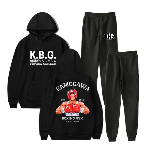 Hajime No Ippo Kamogawa Boxing Gym Merch Hoodies Jogger Pants Winter Unisex Fashion Streetwear Set