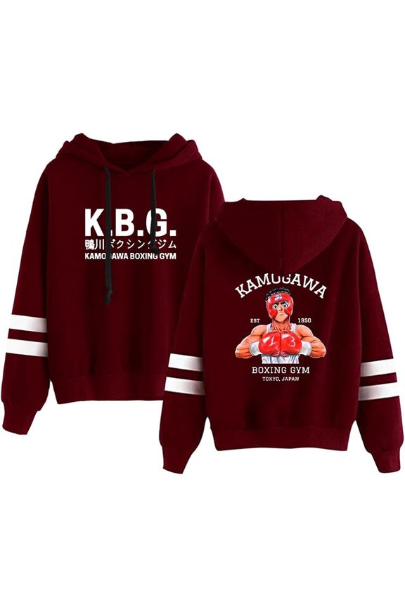 Hajime No Ippo Kamogawa Boxing Gym Pullover Hoodie Unisex Hooded Sweatshirt Long Sleeve Fashion Anime Clothes