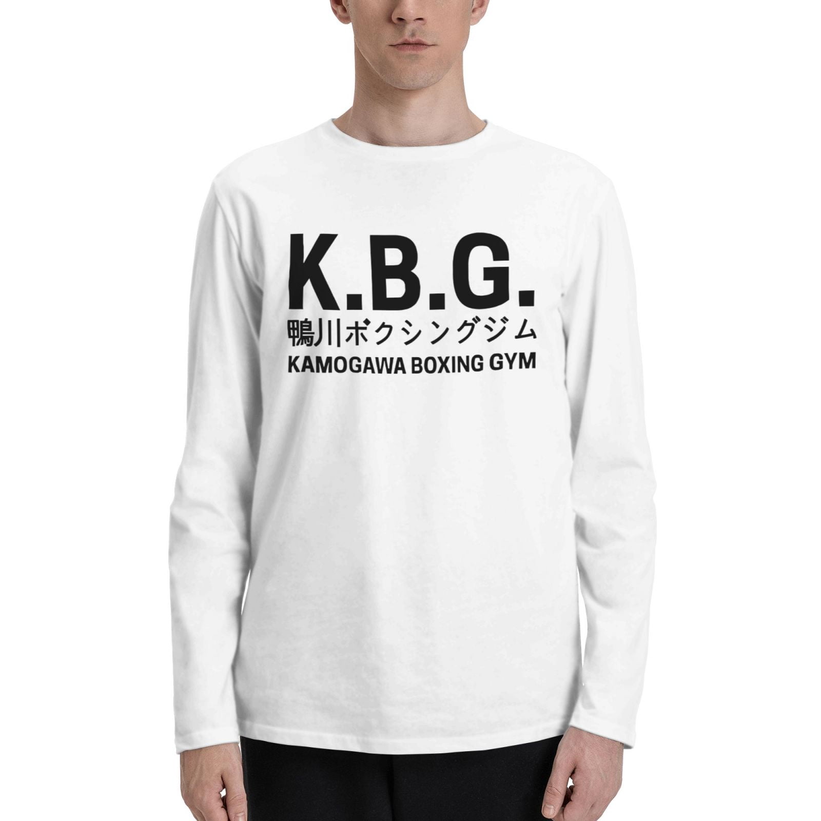 Hajime No Ippo Mens Cotton TShirt Crew Neck Long Sleeve Tee Shirts