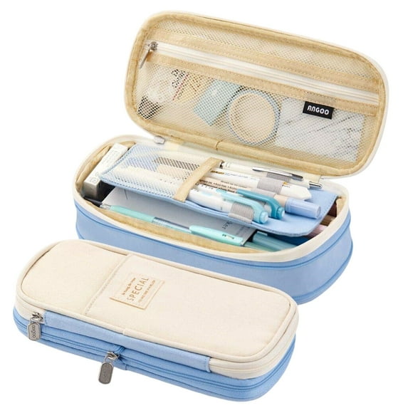 Hajmiiikey Canvas Pencil Cases,Sky Blue