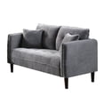 thumbnail image 1 of Hak 52 Inch Loveseat Rounded Curved Arms Biscuit Tufting Wood Legs Gray, 1 of 6