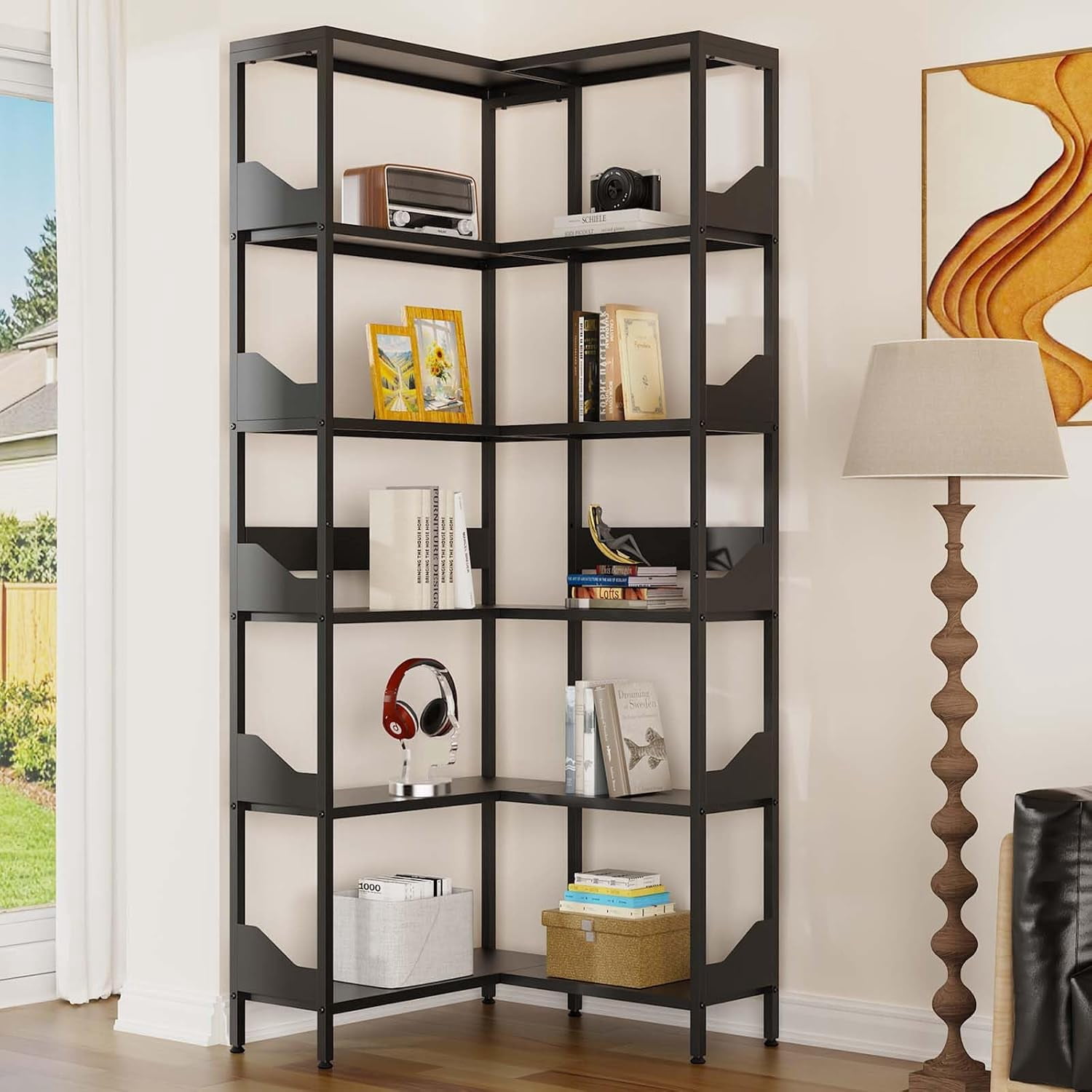 Hak Metal Corner Shelf for Space Management,71" H Tall Space Saving ...