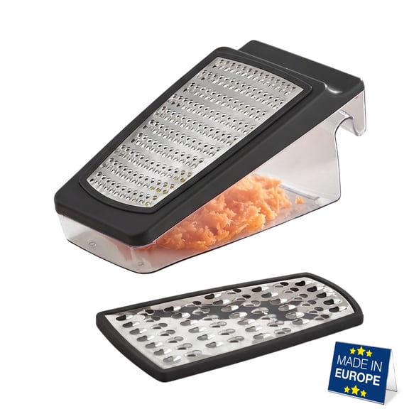 Hakan Cheese Grater with Storage Container 18.6 oz, Double Blade Options, 7.8"