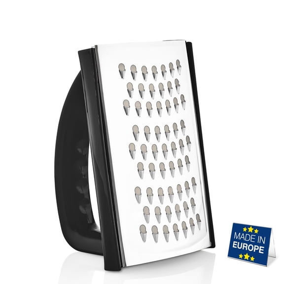 Hakan Handheld Grater with Stainless Steel Blades, Cheese Grater Dishwasher Safe 5.5, Black