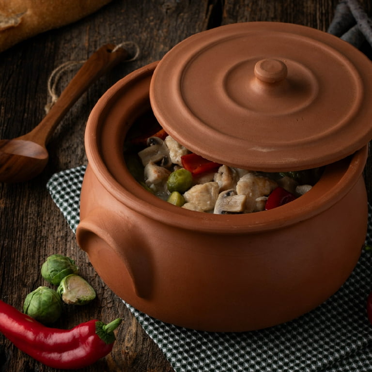 Hakan Handmade Clay Pot with Lid, Natural Unglazed Earthen Cookware,  Terracotta Pot, Casserole Dish, Rice Cooking, Clay Pot, Terracotta Pan,  Korean