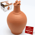 thumbnail image 1 of Hakan Handmade Unglazed 4.5 L Small Clay Pitcher with Lid, Natural Vintage Terracotta Bottle 152 Oz, 1 of 10