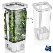 Hakan Herb Keeper for Refrigerator, Clear Plastic Herb Saver Container, 1.8 qt