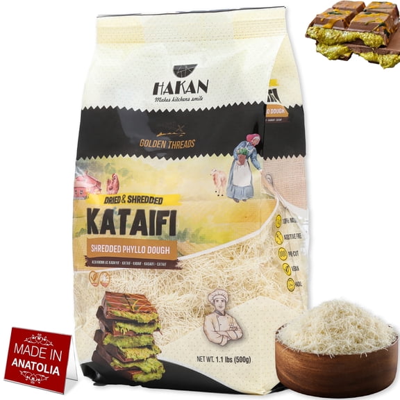 Hakan Kataifi Shredded Phyllo Dough, 500 g (1.1 lb.) Kadayif for Dubai Chocolate Bar