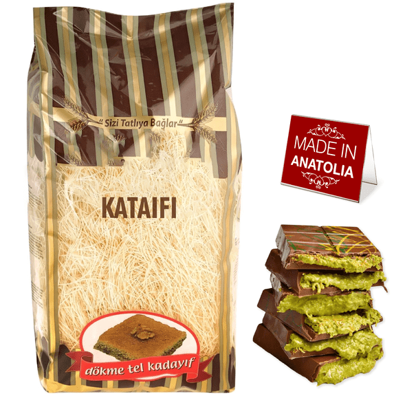 Hakan Kataifi Shredded Phyllo Dough, Kataifi Pastry, Kadayif for Dubai Chocolate Bar Pistachio, Knafeh, 500 g (1.1 lb.)