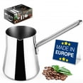 thumbnail image 1 of Hakan Topkapı Stainless Steel Turkish Coffee Pot, 16.9 Oz, 500 cc Stovepot Coffee Maker with Spout, 1 of 10